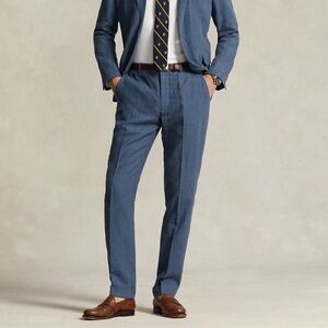 NWT Polo Ralph Lauren Men’s Linen Suit Trouser (Corsair Blue) - 33